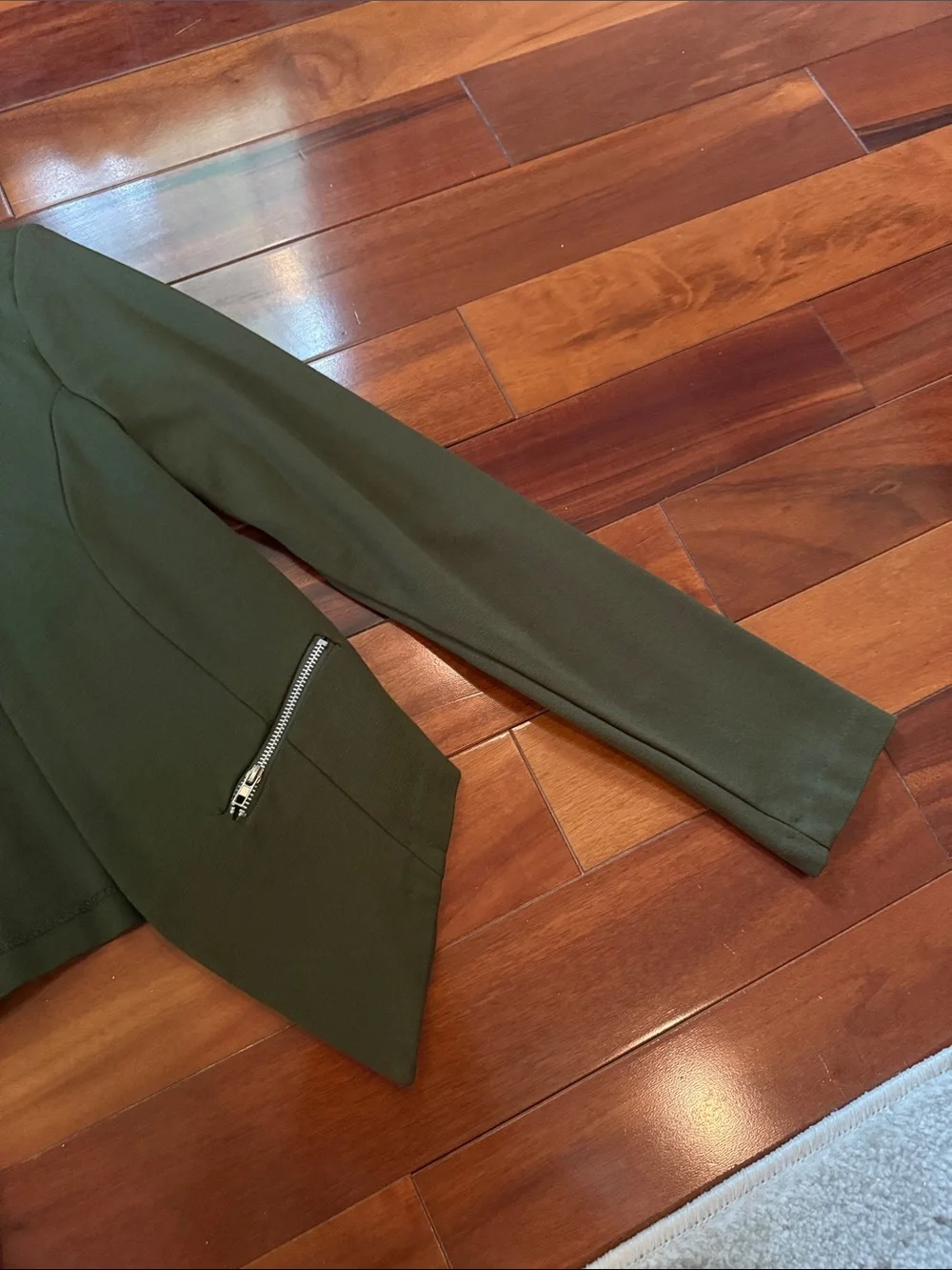 Charlotte Russe Olive Green Open Front Blazer Jacket - Picture 5 of 5